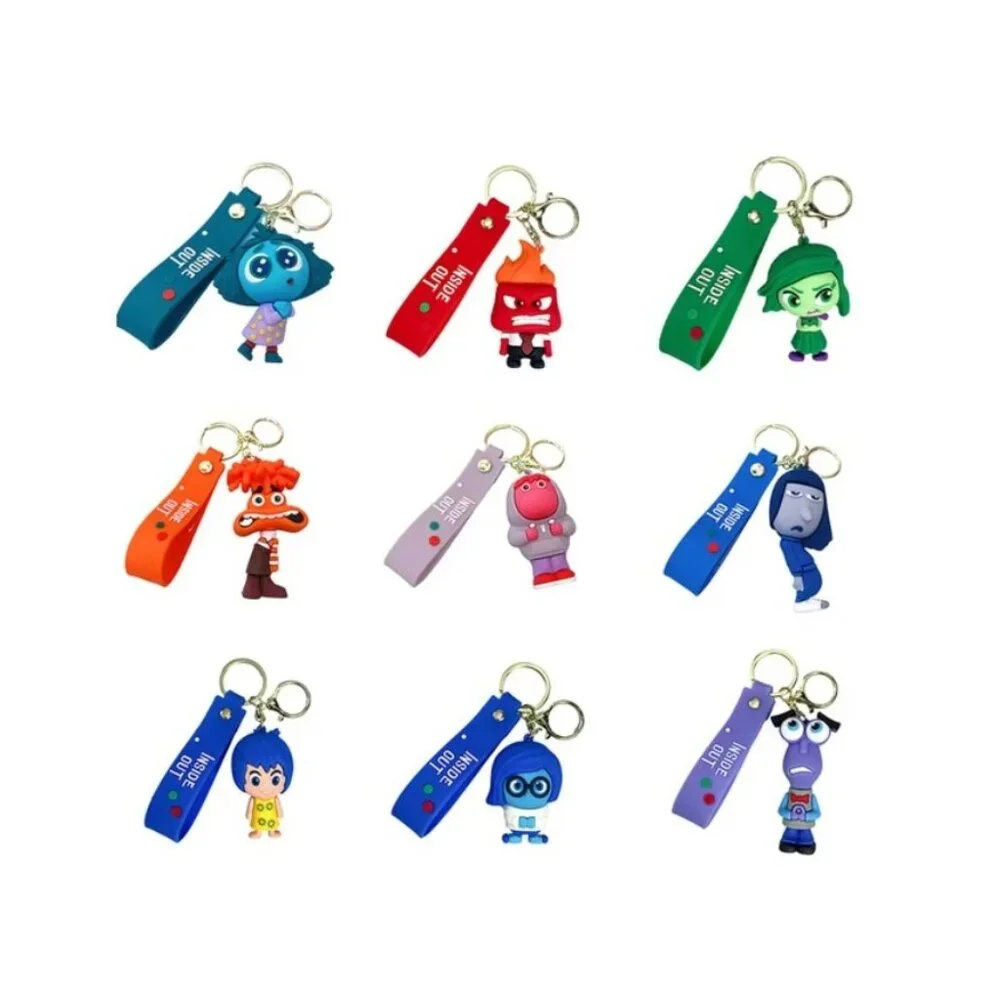 Inside Out 2 9-Piece Character Keychain Set Emotions Bag Charm Lot